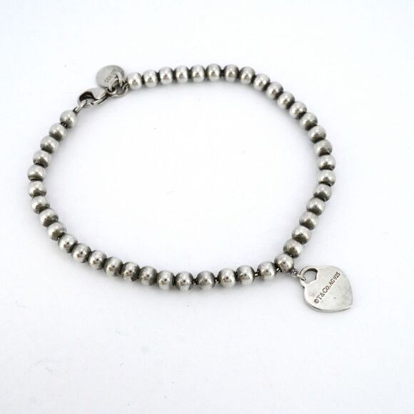 Tiffany & Co Bracelet Return To Heart Ball Chain Silver 925 Women's - Picture 2 of 9